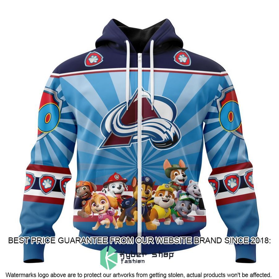 personalized nhl colorado avalanche special paw patrol kits hoodie mask 2 893