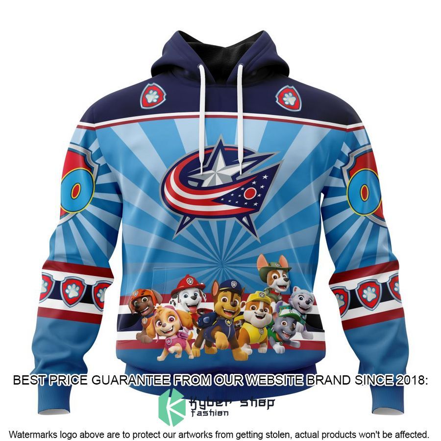 personalized nhl columbus blue jackets special paw patrol kits hoodie mask 1 199