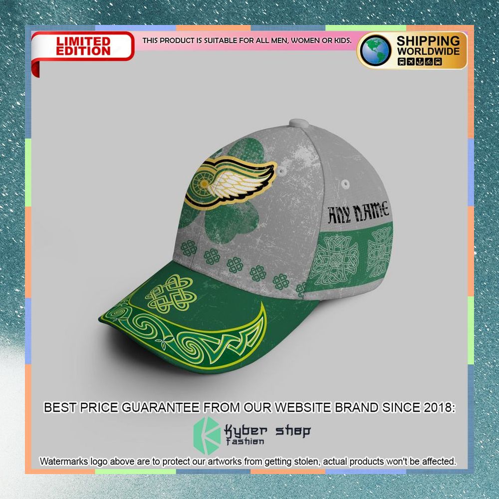 Personalized NHL Detroit Red Wings St Patrick Days Concepts Cap 7 personalized nhl detroit red wings st patrick days concepts cap 3 719
