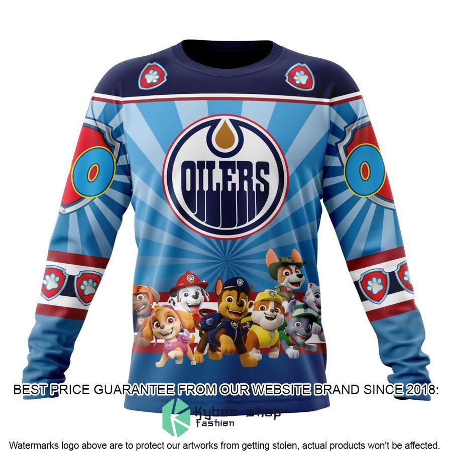 Personalized NHL Edmonton Oilers Special Paw Patrol Kits Hoodie Mask 6 personalized nhl edmonton oilers special paw patrol kits hoodie mask 6 617