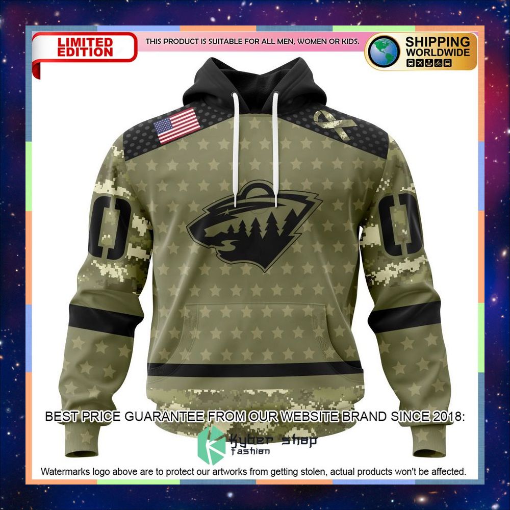 personalized nhl minnesota wild special camo military appreciation shirt hoodie 1 756