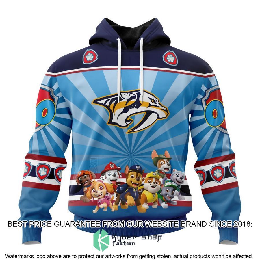 personalized nhl nashville predators special paw patrol kits hoodie mask 1 870