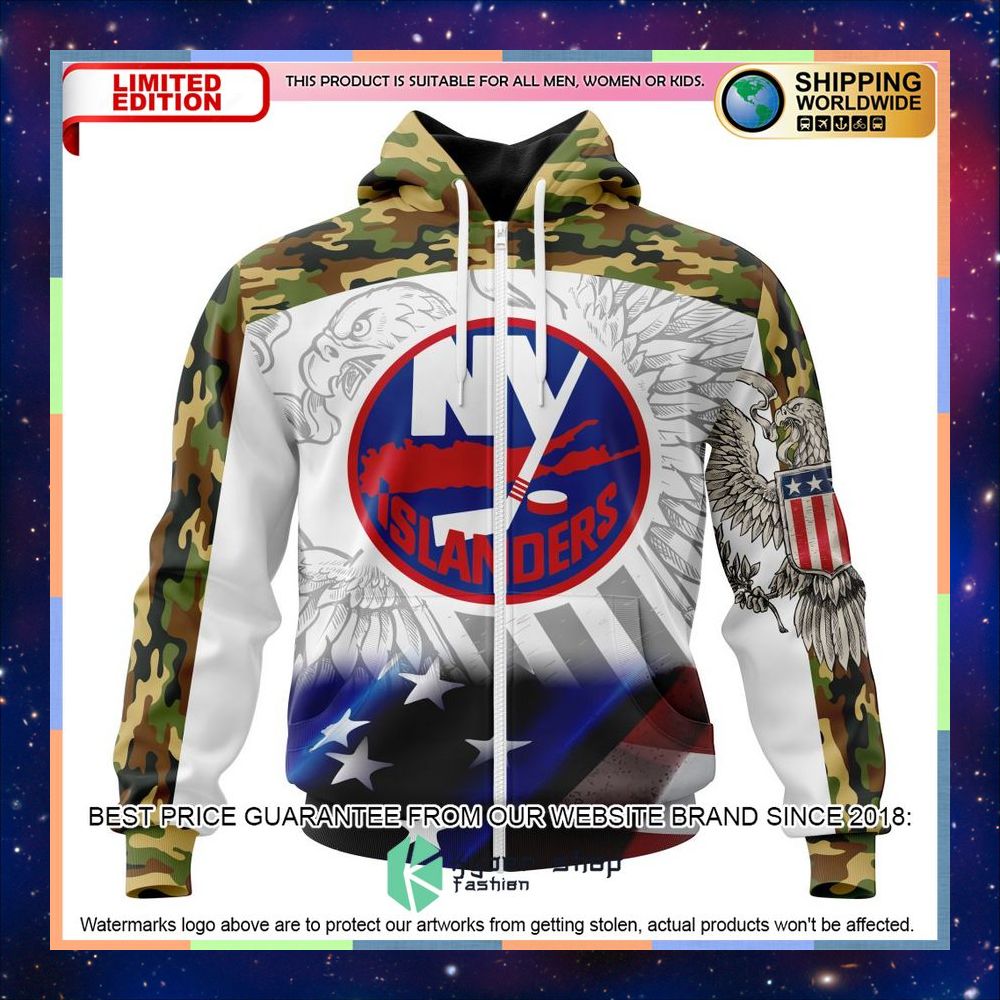 personalized nhl new york islanders with our america flag and our america eagle shirt hoodie 2 216