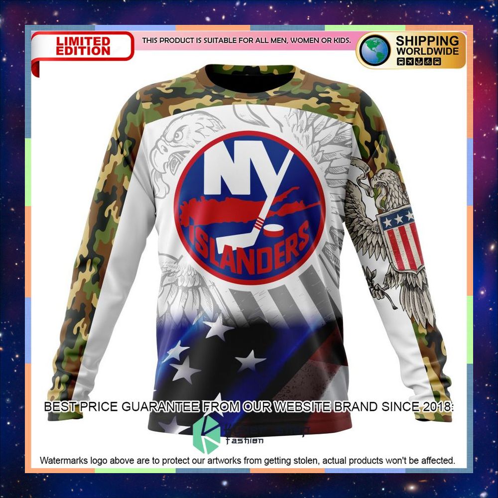 personalized nhl new york islanders with our america flag and our america eagle shirt hoodie 6 265