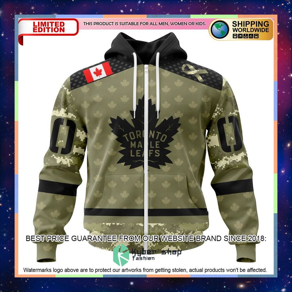 personalized nhl toronto maple leafs special camo military appreciation shirt hoodie 2 789