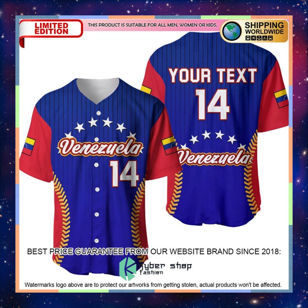 Personalized Venezuela Sporty Baseball Jersey 3 personalized venezuela sporty baseball jersey 1 593