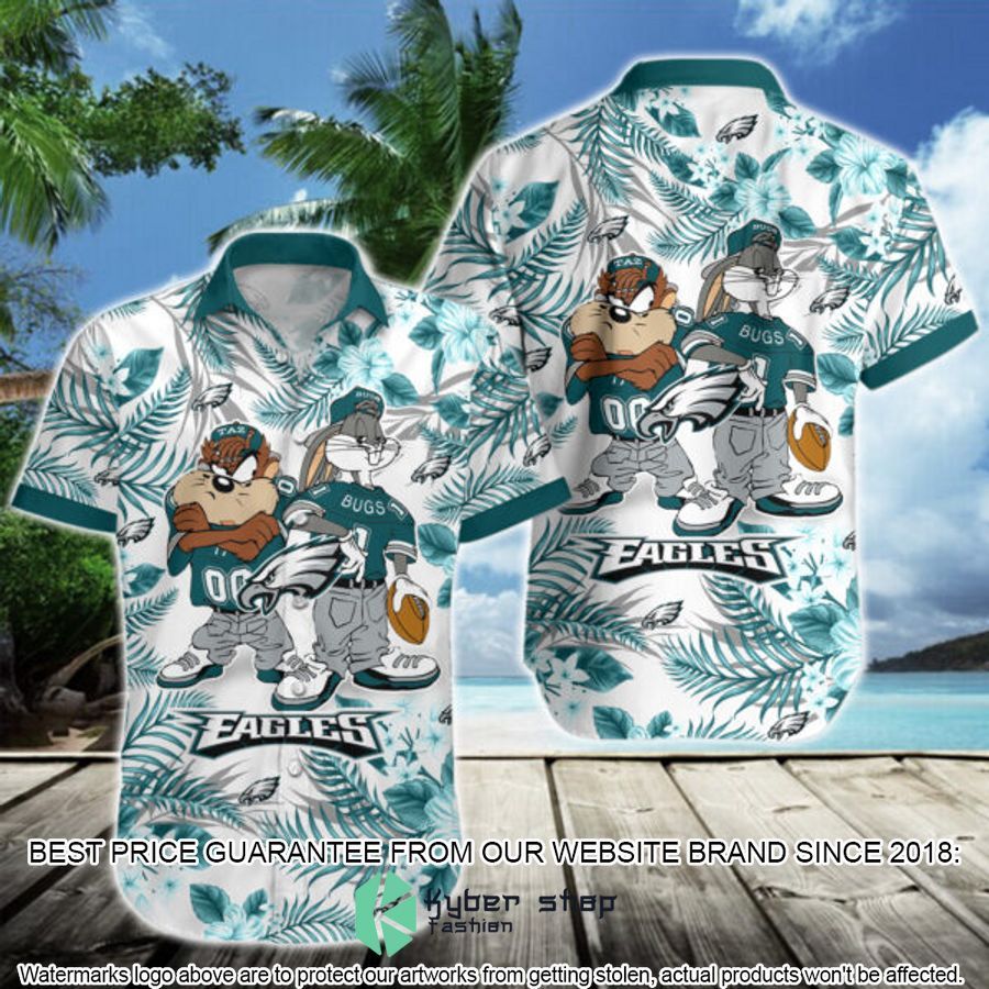 philadelphia eagles bugs bunny taz nfl hawaiian shirt 1 593