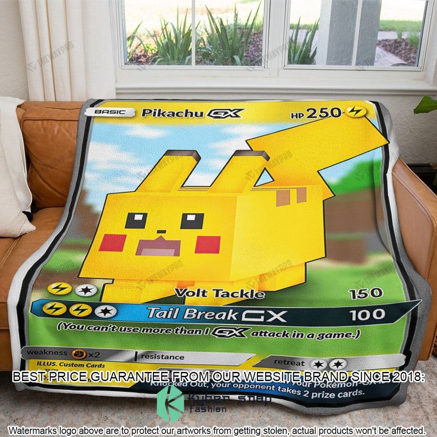 pikachu minecraft soft blanket 1 628