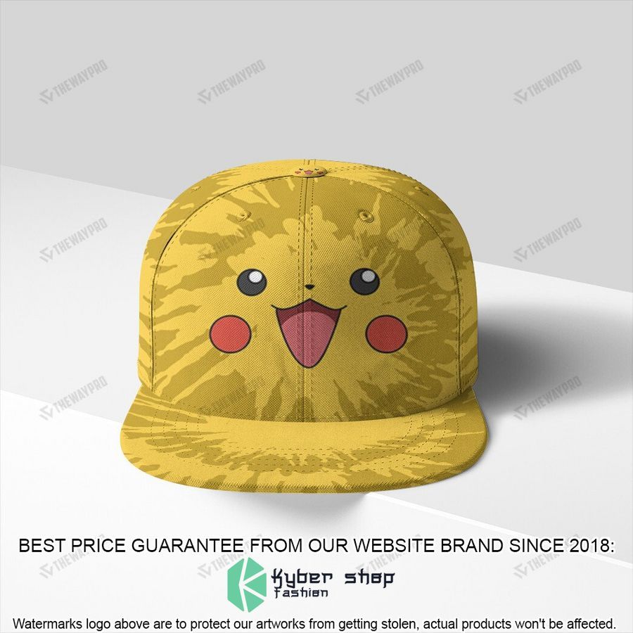 pikachu tie dye face snapback cap 1 790