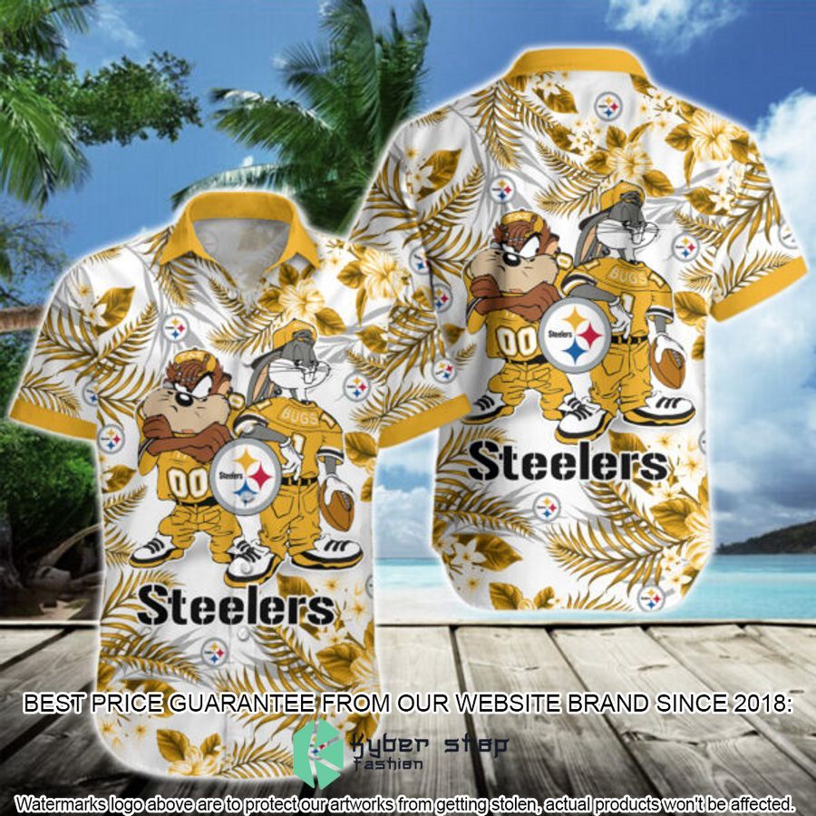 pittsburgh steelers bugs bunny taz nfl hawaiian shirt 1 924