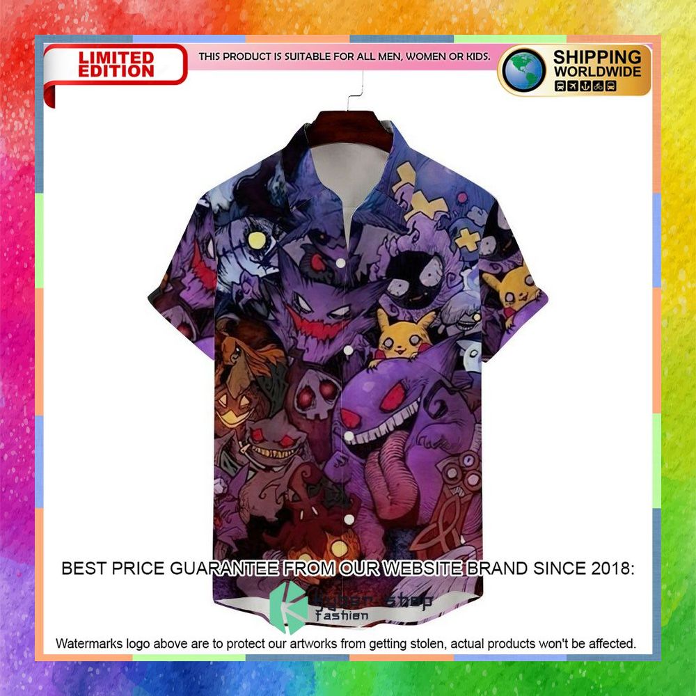 Pokemon Gengar Ghost Hawaiian Shirt 6 pokemon gengar ghost hawaiian shirt 2 810