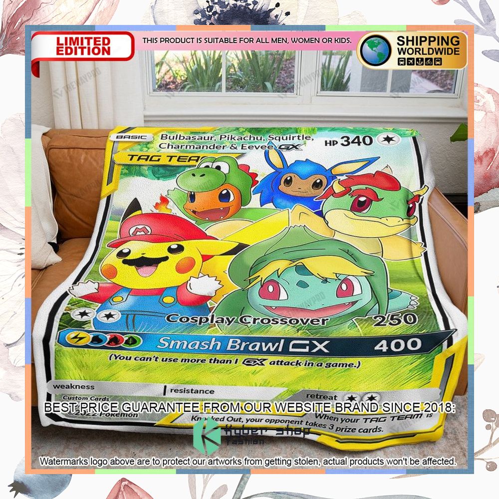 Pokemon Mario Game Soft Blanket 5 pokemon mario game soft blanket 1 74