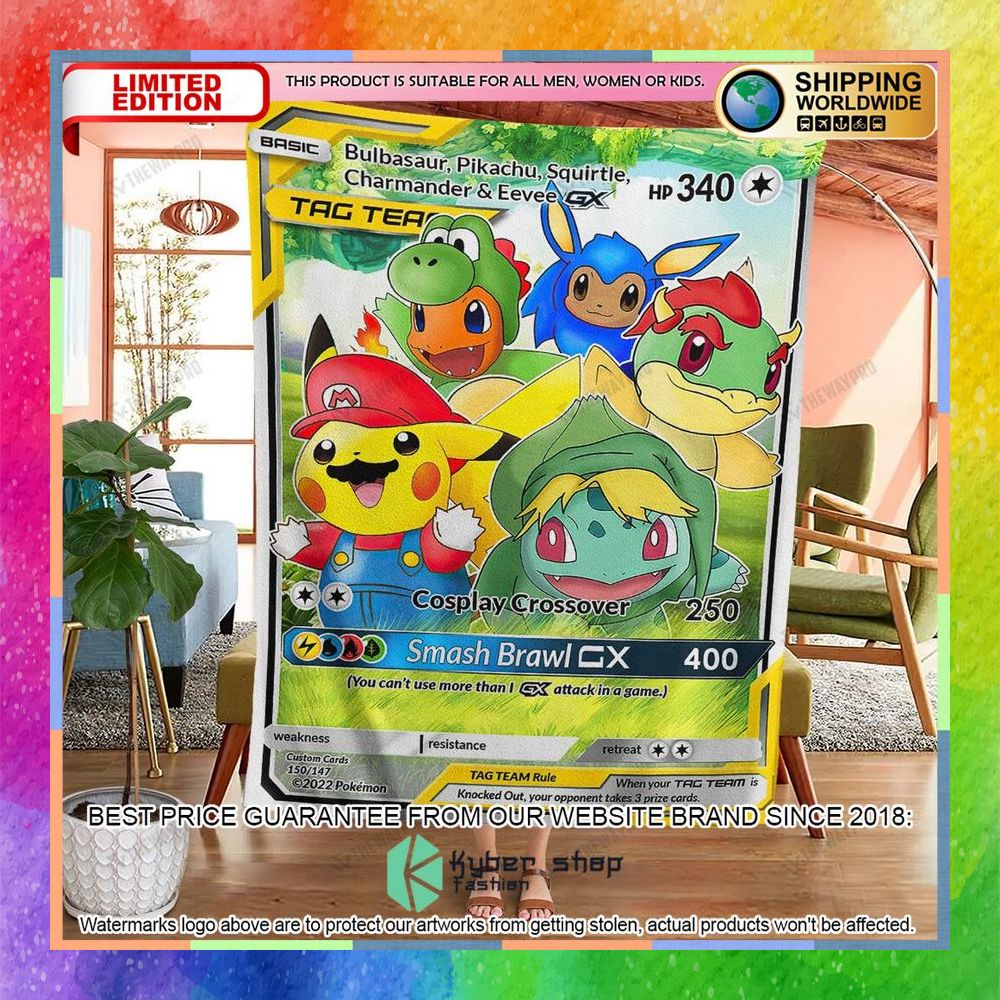 Pokemon Mario Game Soft Blanket 4 pokemon mario game soft blanket 2 173