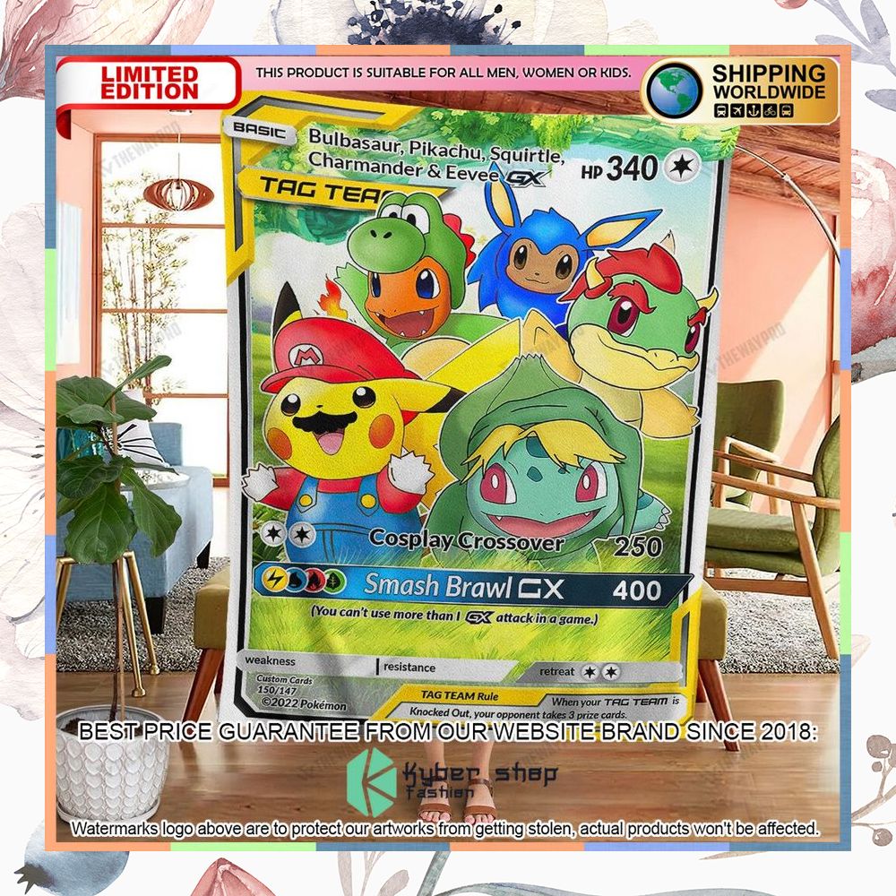 Pokemon Mario Game Soft Blanket 6 pokemon mario game soft blanket 2 253