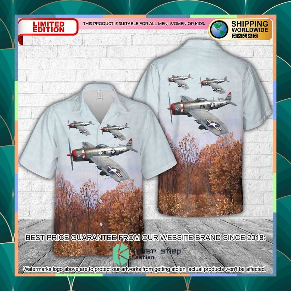Puerto Rico Air National Guard P 47D Hawaiian Shirt 3 puerto rico air national guard p 47d hawaiian shirt 1 335