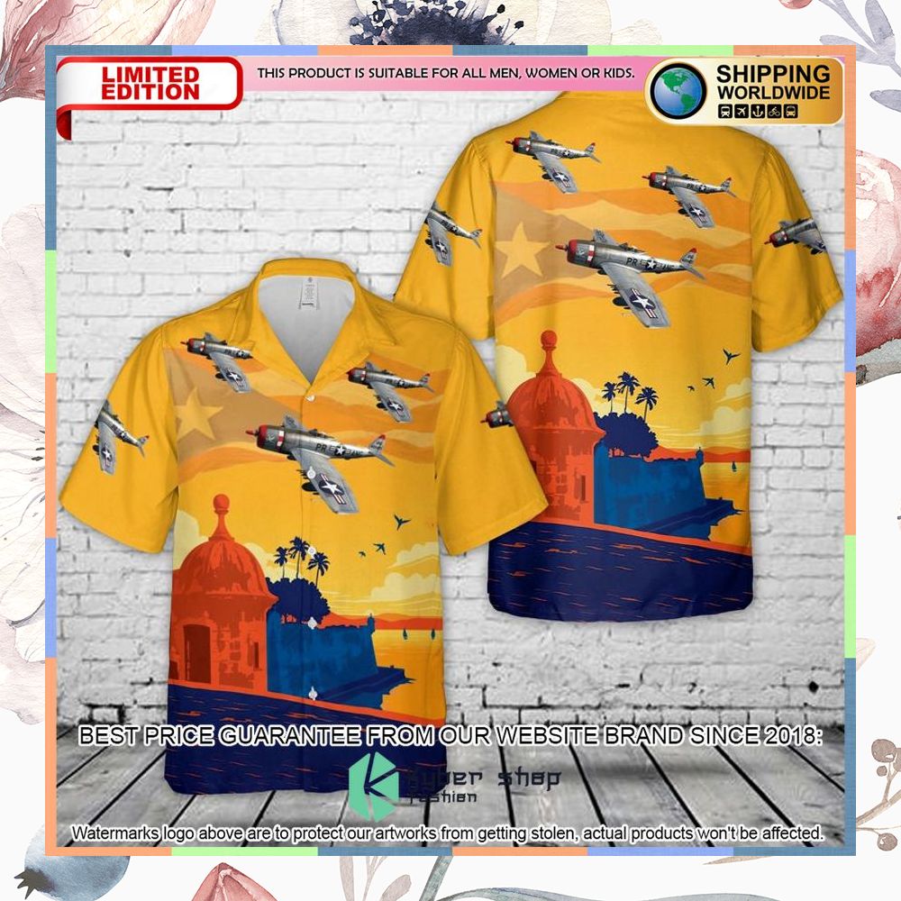 puerto rico air national guard p 47n hawaiian shirt 1 156