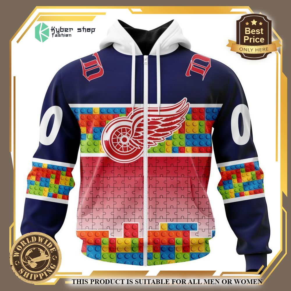 personalized detroit red wings autism awareness shirt hoodie 2