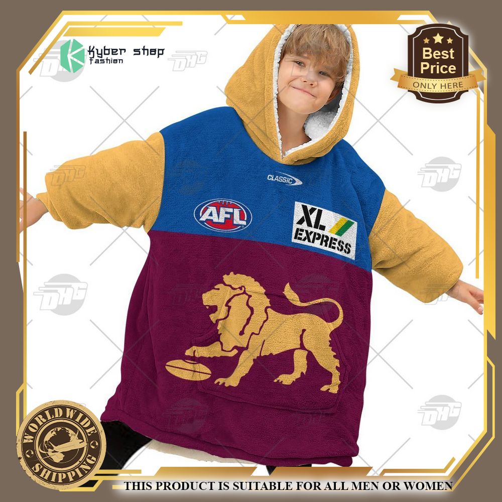 Personalized AFL Brisbane Lions Hoodie Blanket 6 personalized afl brisbane lions hoodie blanket 6