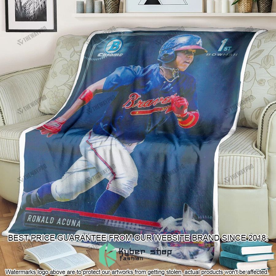 ronald acuna jr 1st 2017 bowman baseball card soft blanket 1 465