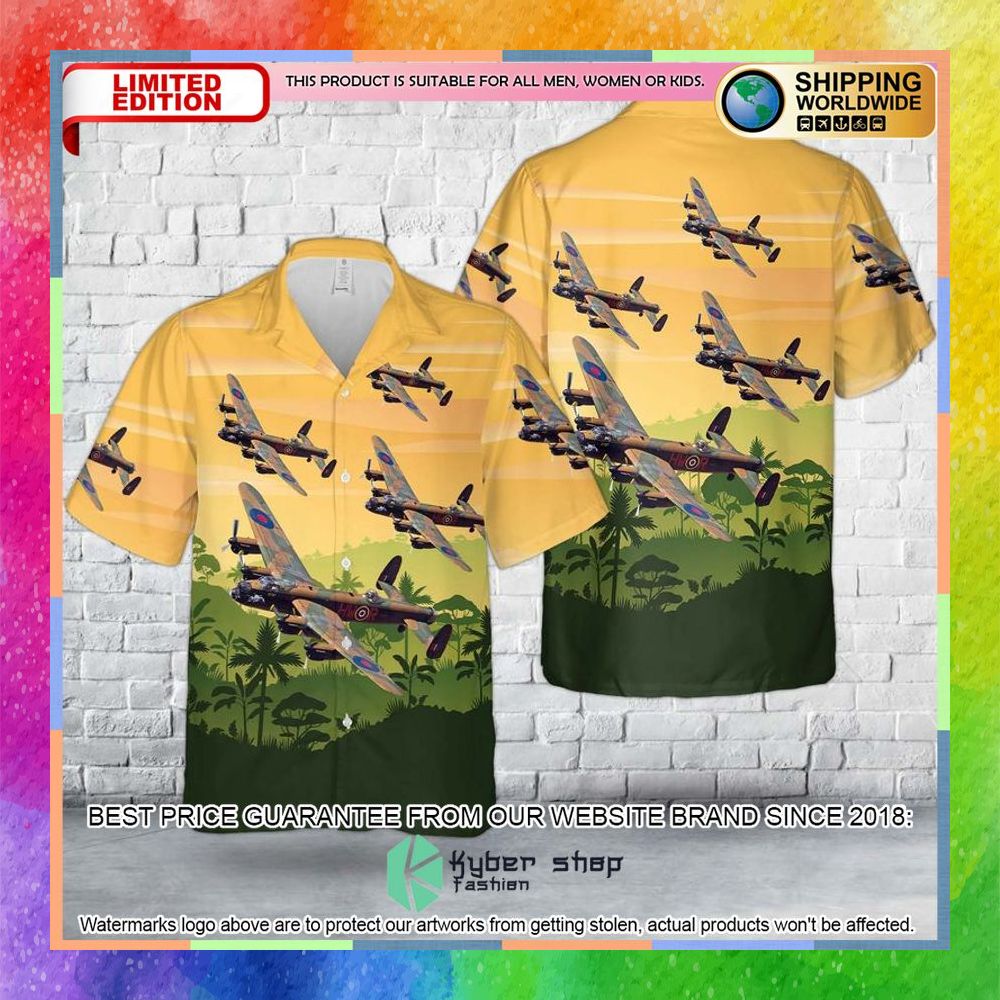 Royal Air Force Battle Of Britain Memorial Flight Lancaster PA474 Hawaiian Shirt 3 royal air force battle of britain memorial flight lancaster pa474 hawaiian shirt 1 971