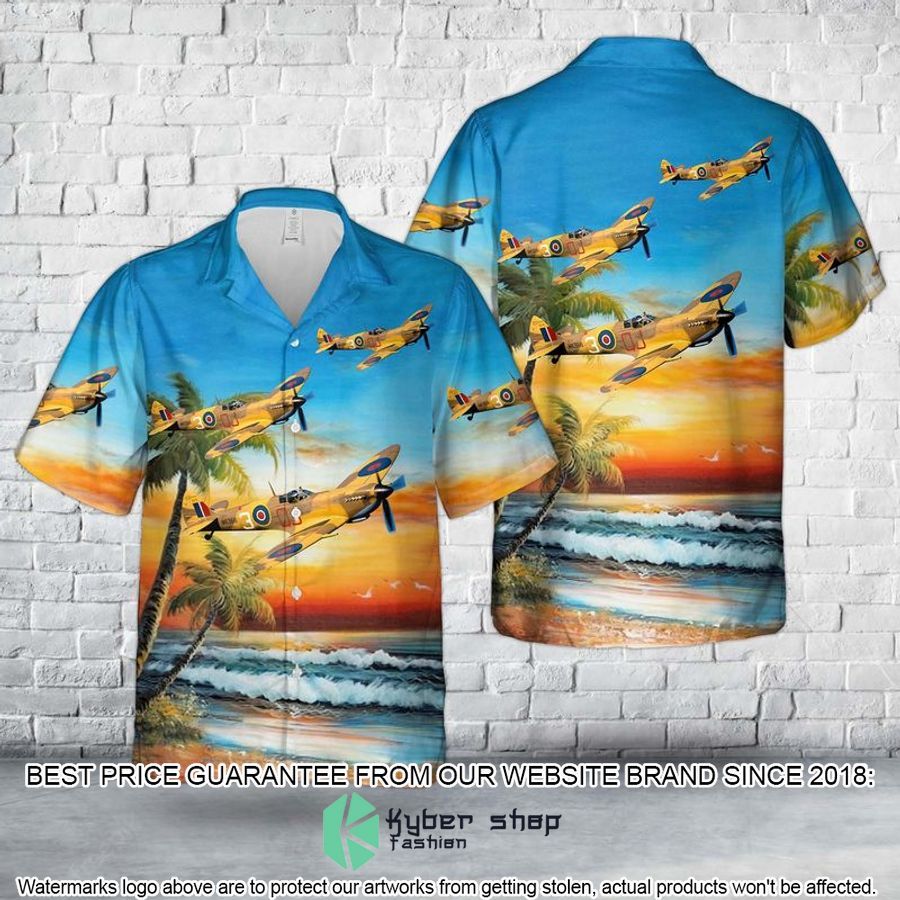 royal air force battle of britain memorial flight supermarine spitfire lfixc mk356 hawaiian shirt 1 512