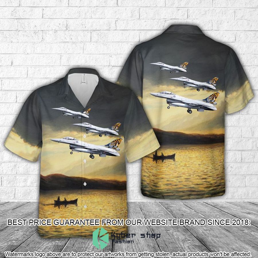 royal norwegian air force 338 tigers lockheed martin f 16 am 671 hawaiian shirt 1 530