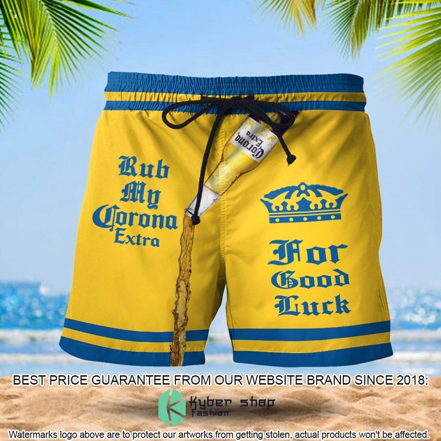 rub my corona extra for good luck beach shorts 1 60