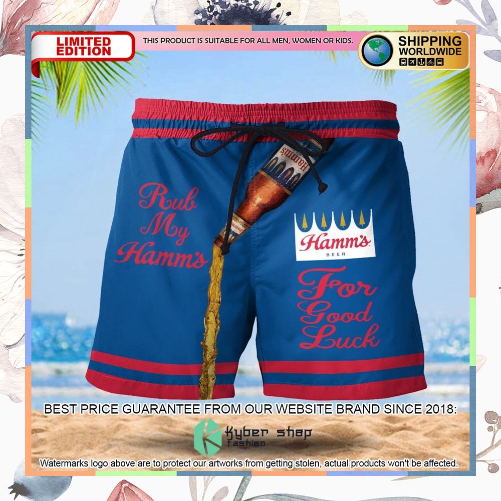 rub my hamms for good luck beach shorts 1 937