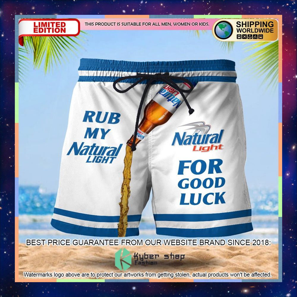 rub my natural light for good luck shorts 1 35