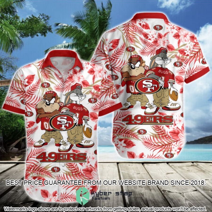 san francisco 49ers bugs bunny taz nfl hawaiian shirt 1 535