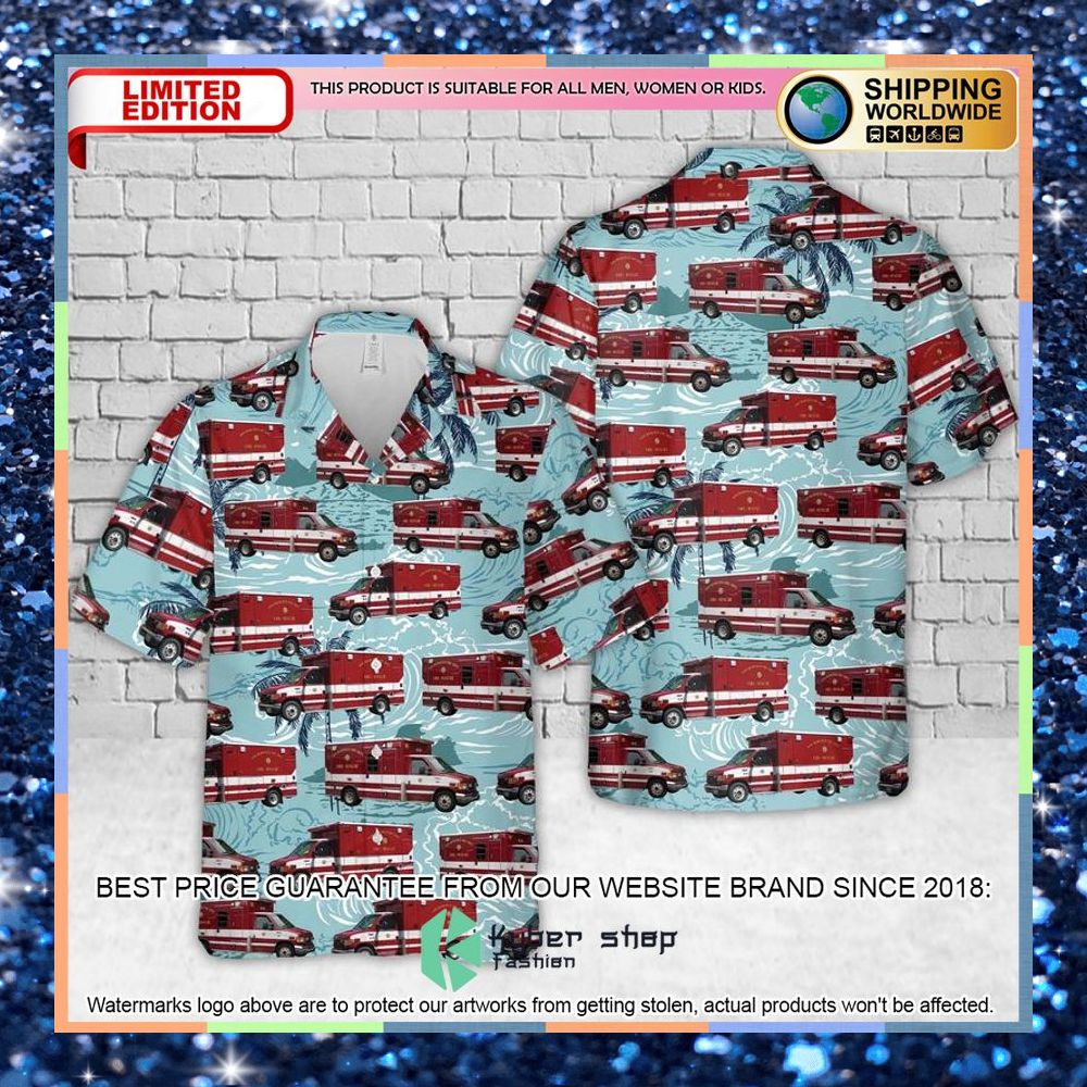 san francisco county ems ambulance blue hawaiian shirt 1 404