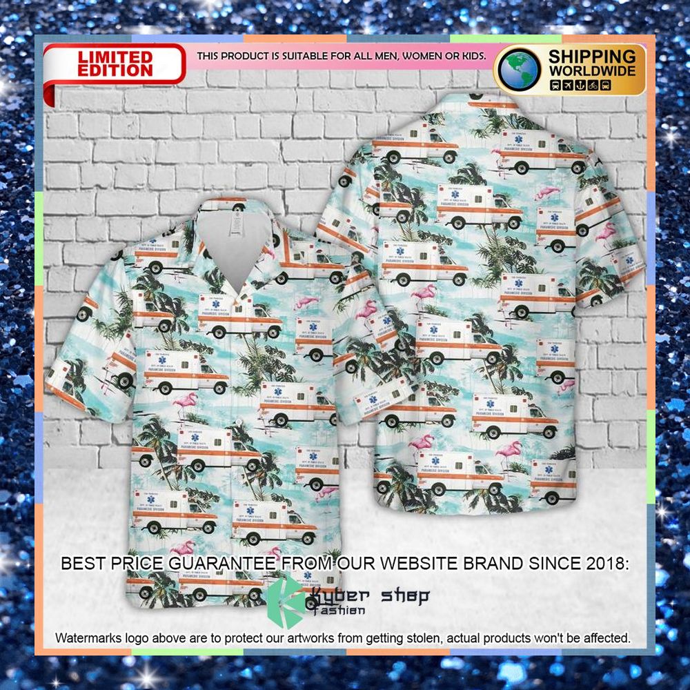 san francisco county ems ambulance hawaiian shirt 1 734