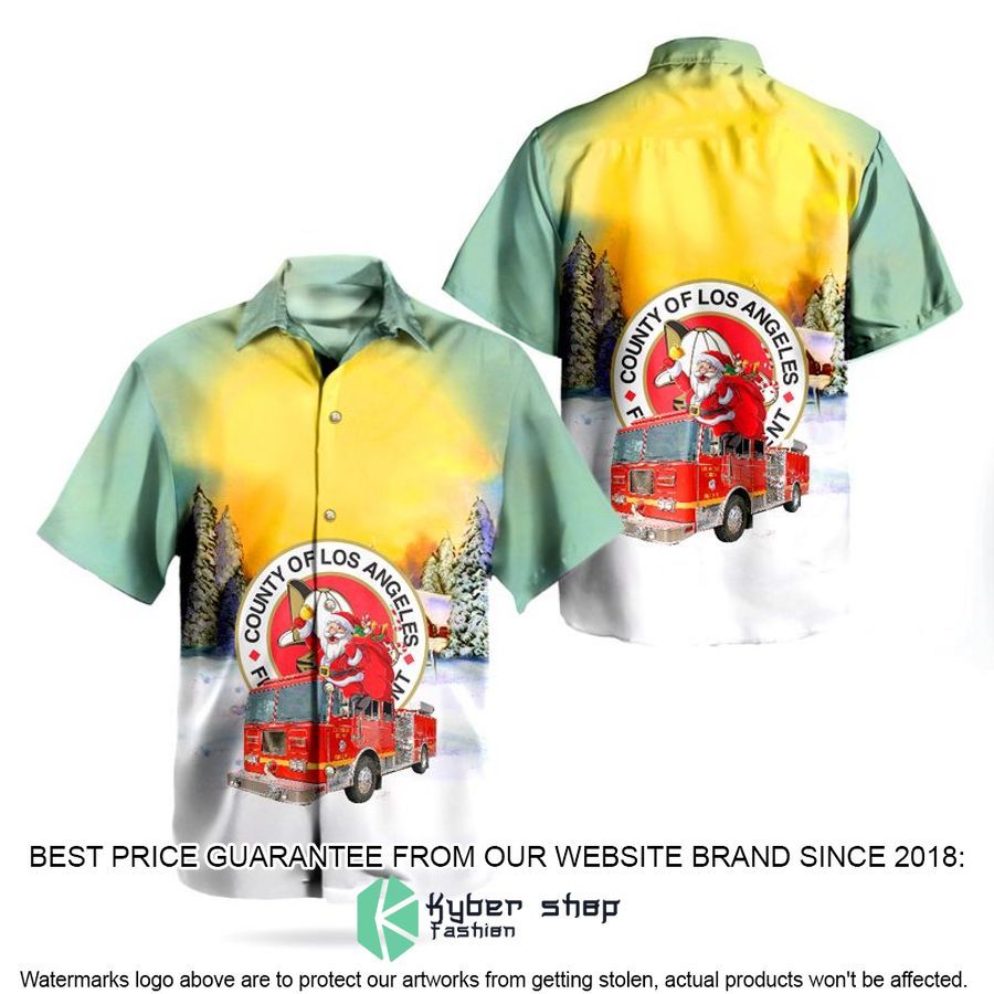 santa claus los angeles county fire department lacofd fire engine hawaiian shirt 1 22