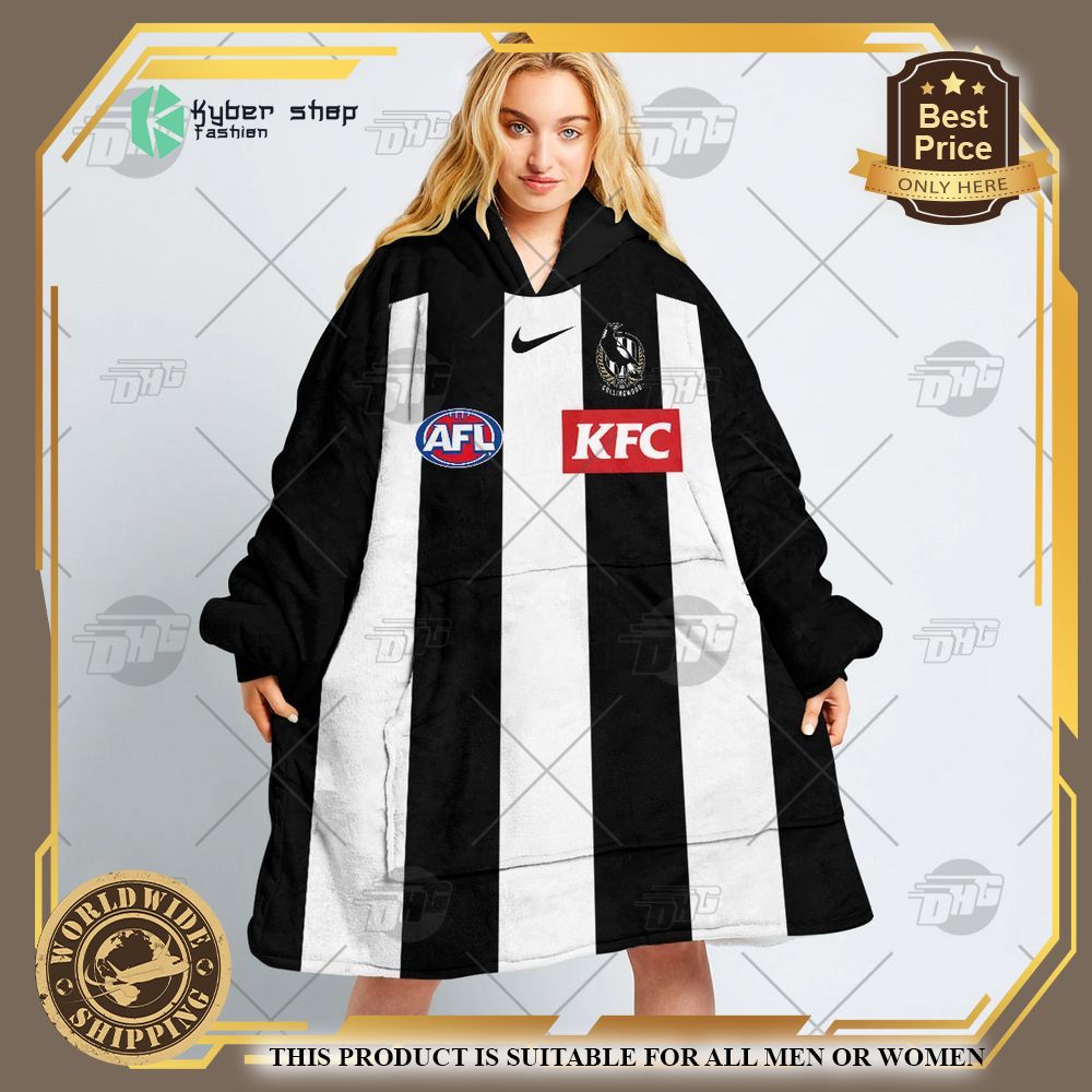 Personalized AFL Collingwood Football Club Hoodie Blanket 3 personalized afl collingwood football club hoodie blanket 3