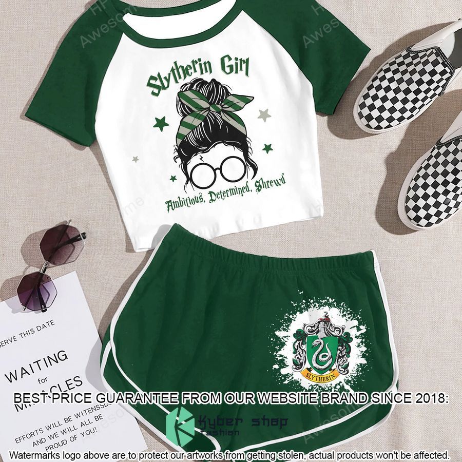 slytherin girl brave daring confident cropped t shirt and shorts 1 528