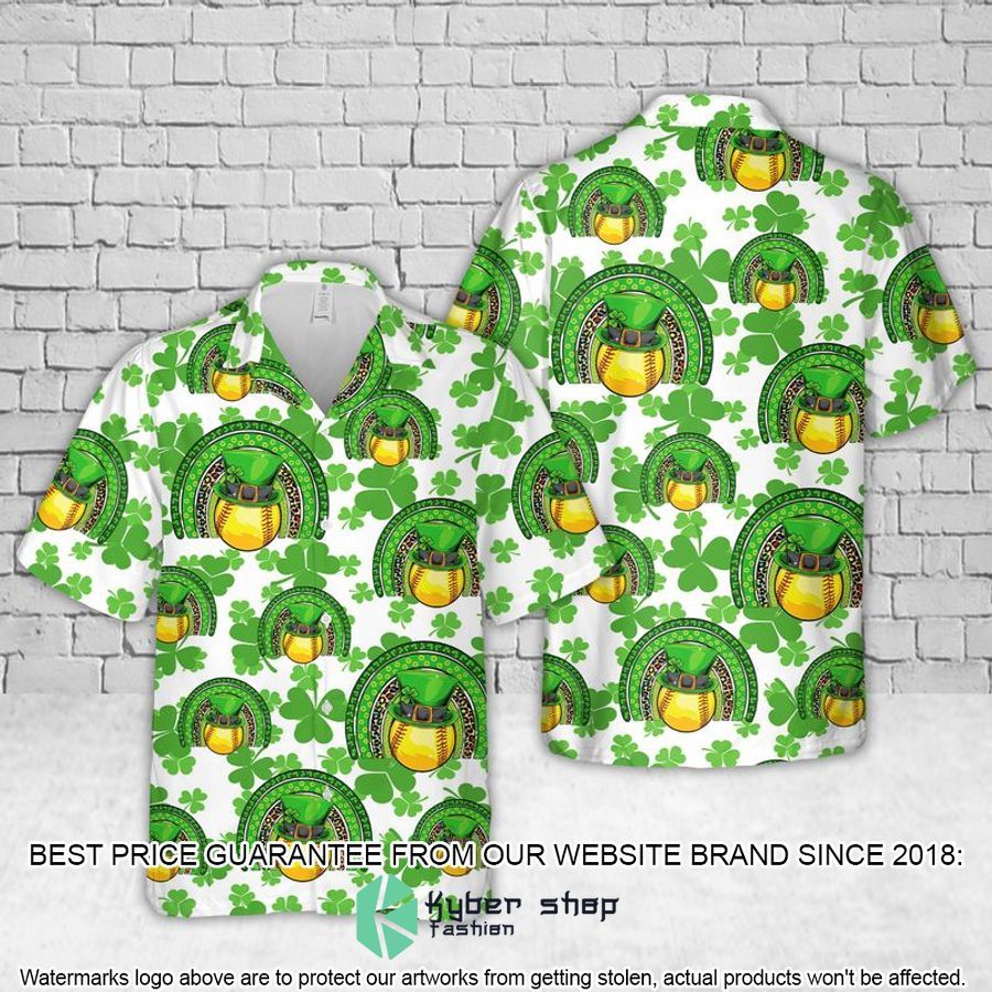 softball shamrock st patricks day hawaiian shirt 1 200
