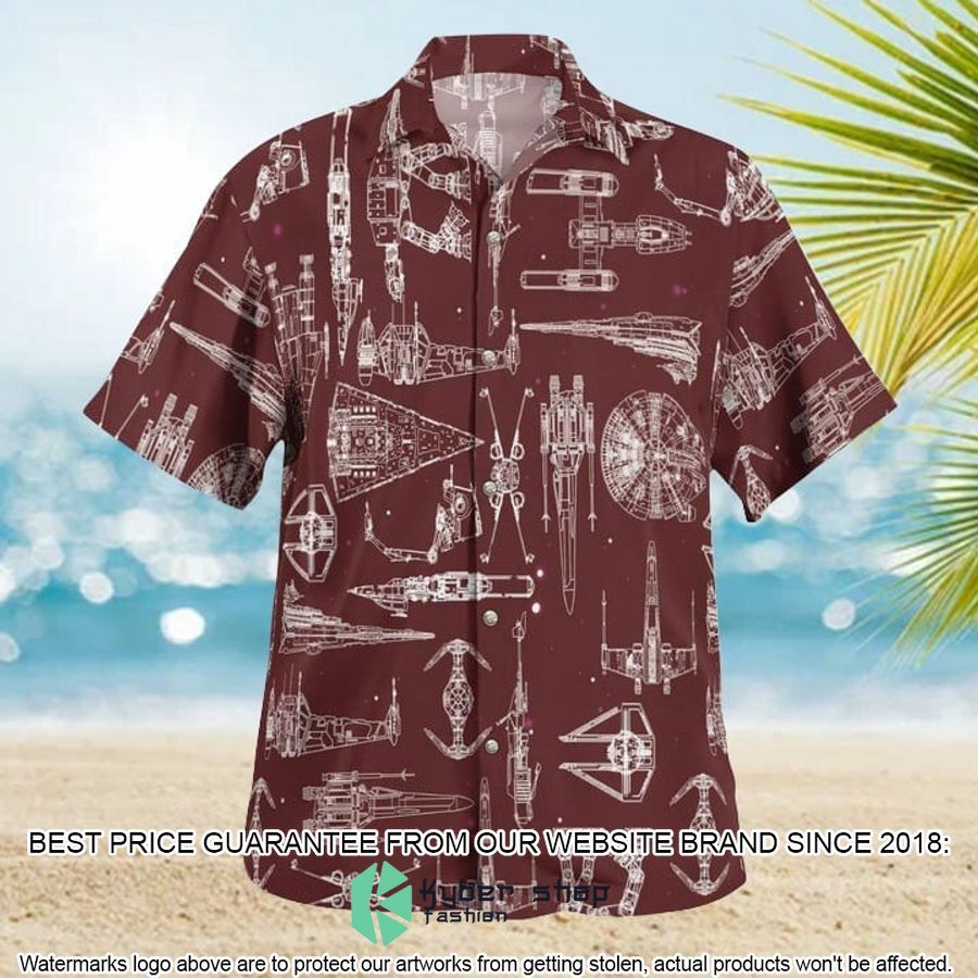 spaceship star wars hawaiian shirt shorts 1 248