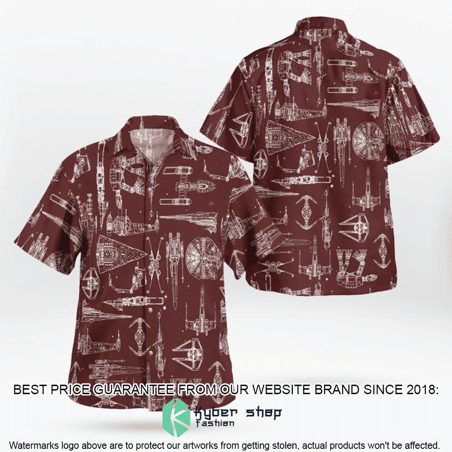 spaceship star wars hawaiian shirt shorts 2 419