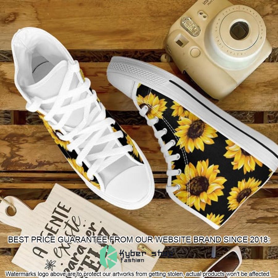 sunflowers canvas high top shoes 2 116