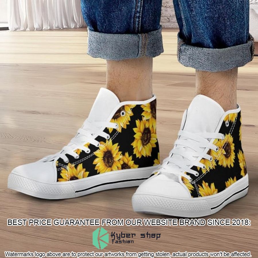 Sunflowers Canvas High Top Shoes 3 sunflowers canvas high top shoes 3 507
