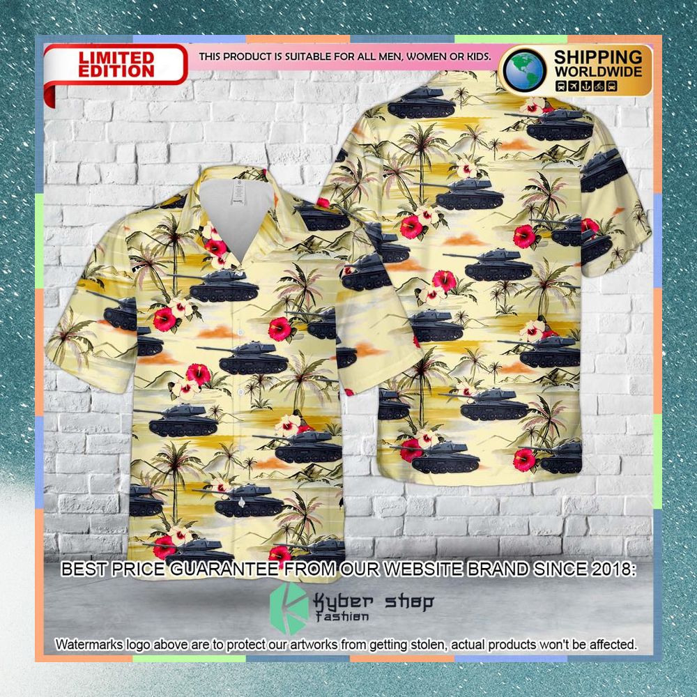 swedish army stridsvagn 74 strv 74 tank hawaiian shirt 1 434