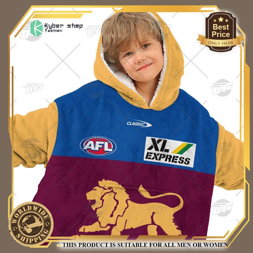 Personalized AFL Brisbane Lions Hoodie Blanket 8 personalized afl brisbane lions hoodie blanket 8