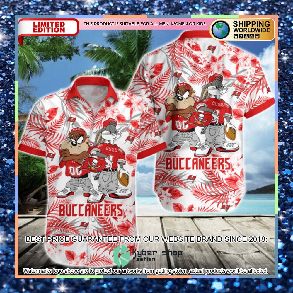 tampa bay buccaneers bugs bunny taz nfl hawaiian shirt 1 977