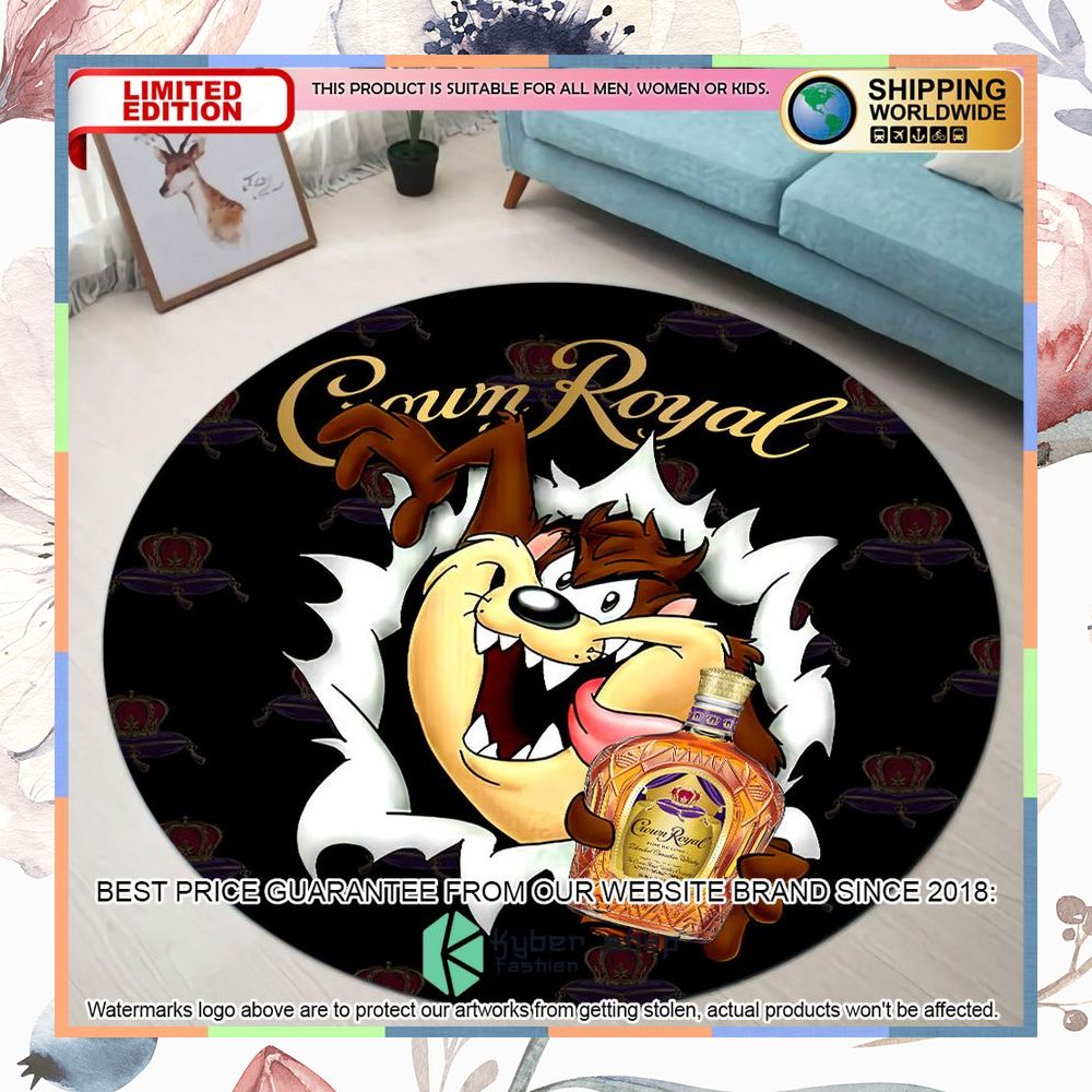 taz mania crown royal round rug 1 589