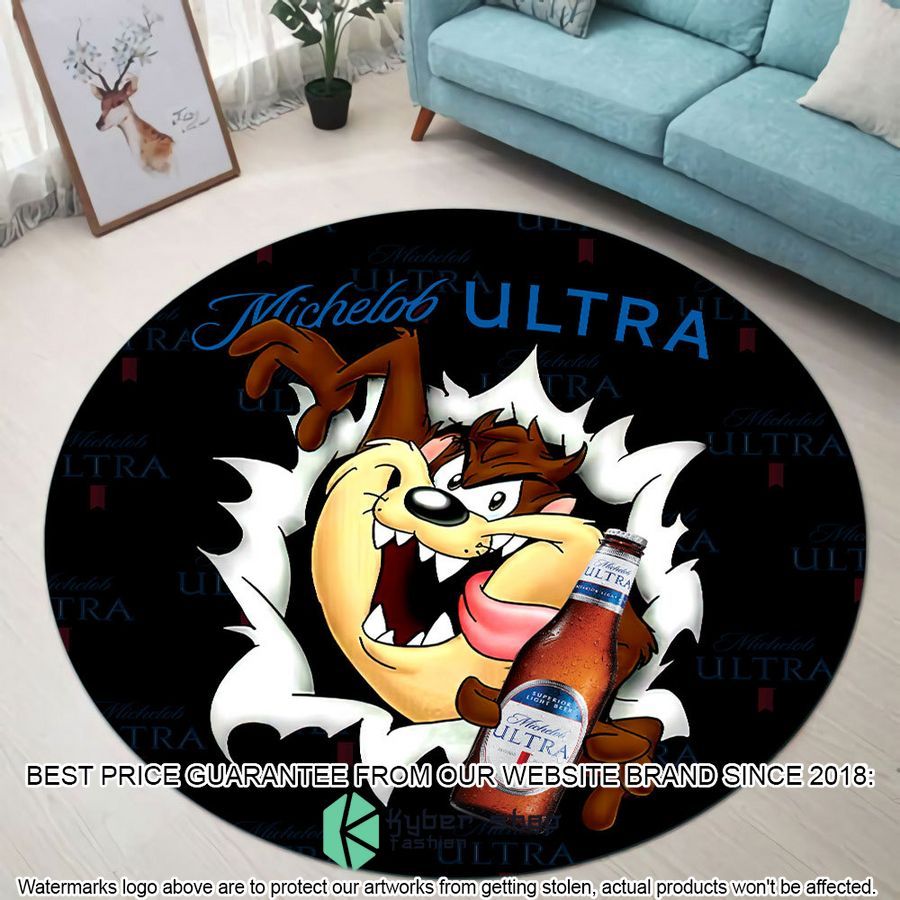 taz mania michelob ultra round rug 1 511