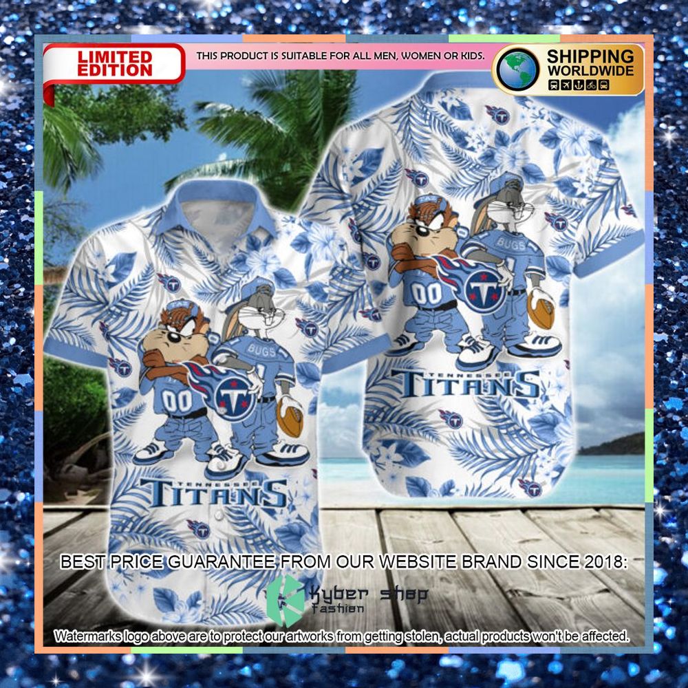 tennessee titans bugs bunny taz nfl hawaiian shirt 1 877