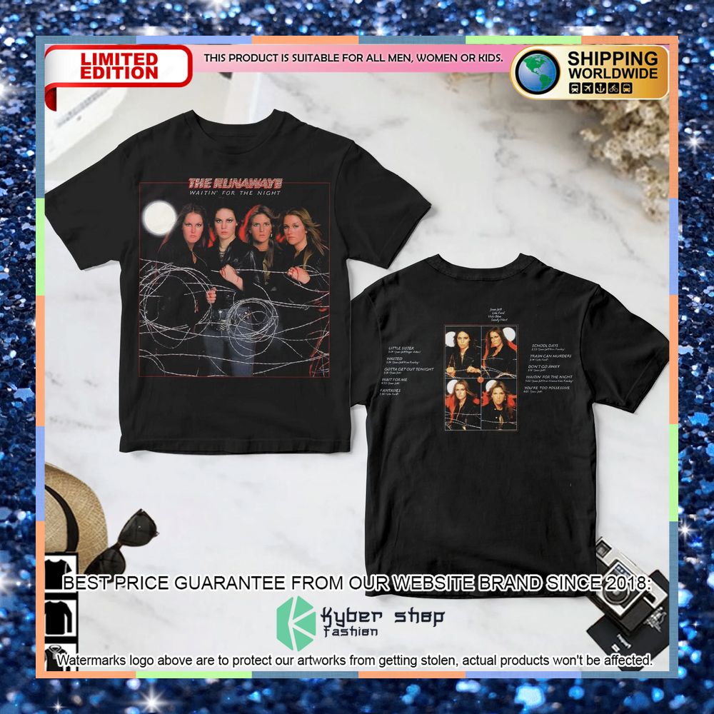The Runaways Band Waitin For The Night Album T Shirt 3 the runaways band waitin for the night album t shirt 1 485