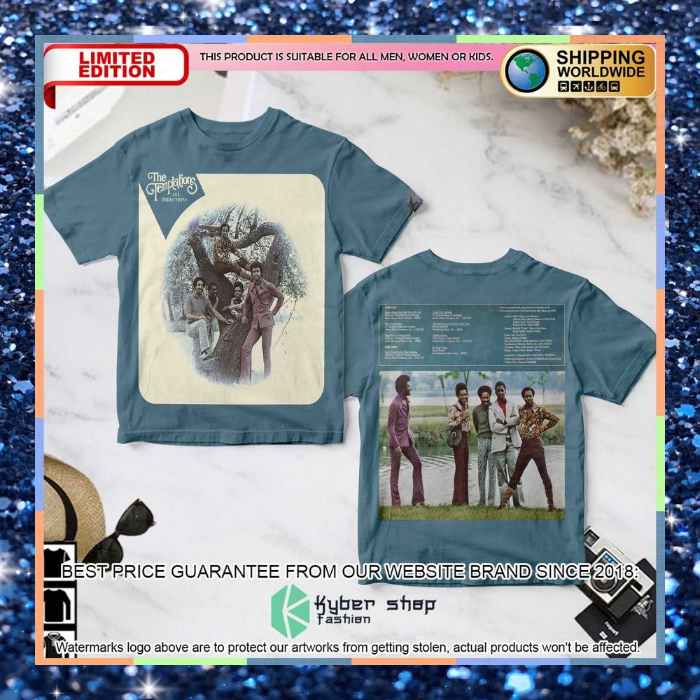 The Temptations Band All Directions Album T Shirt 3 the temptations band all directions album t shirt 1 474