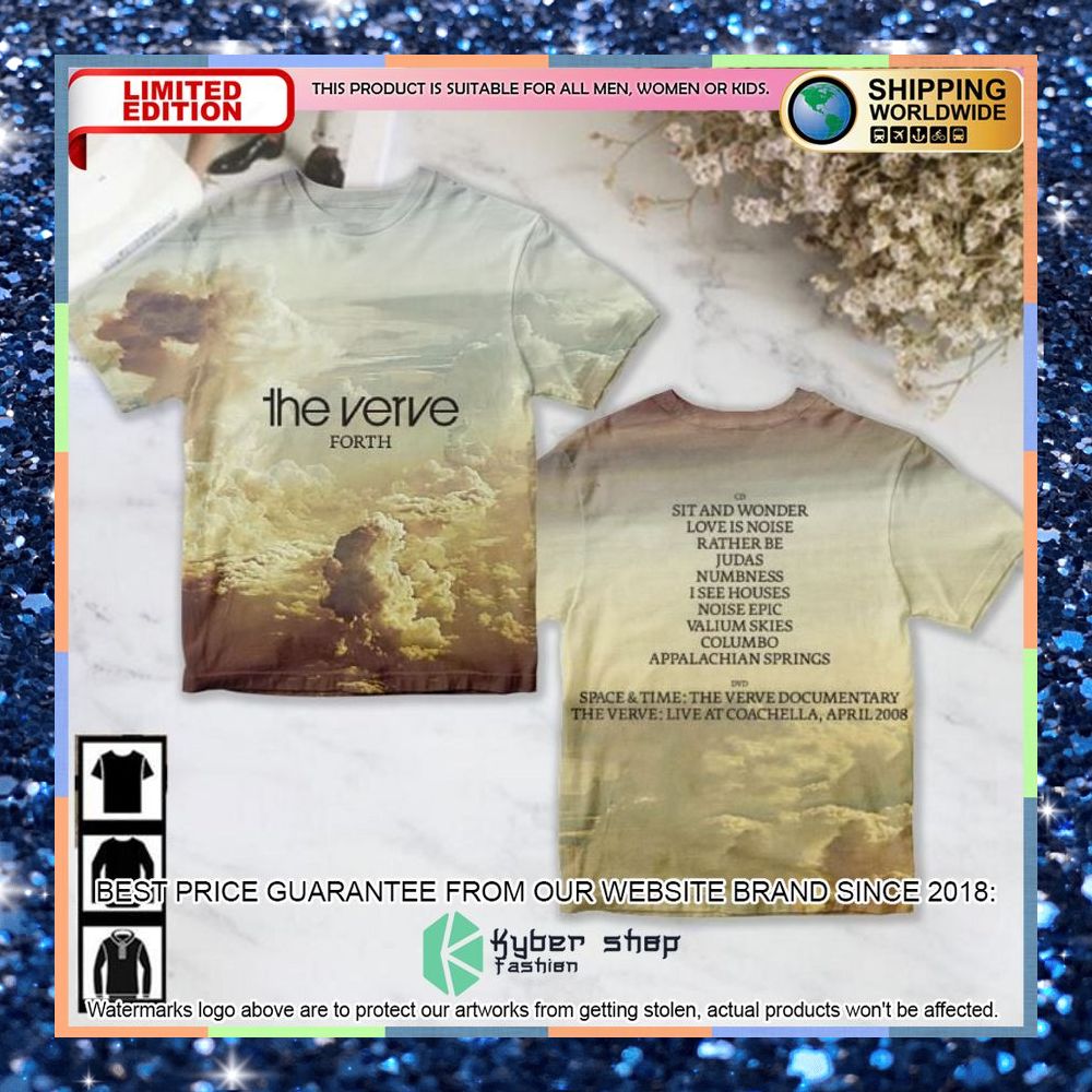 The Verve Band Forth Album T Shirt 3 the verve band forth album t shirt 1 949