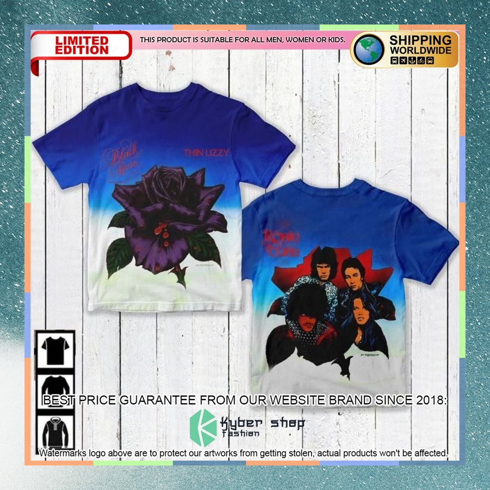 thin lizzy band black rose a rock legend album t shirt 1 220
